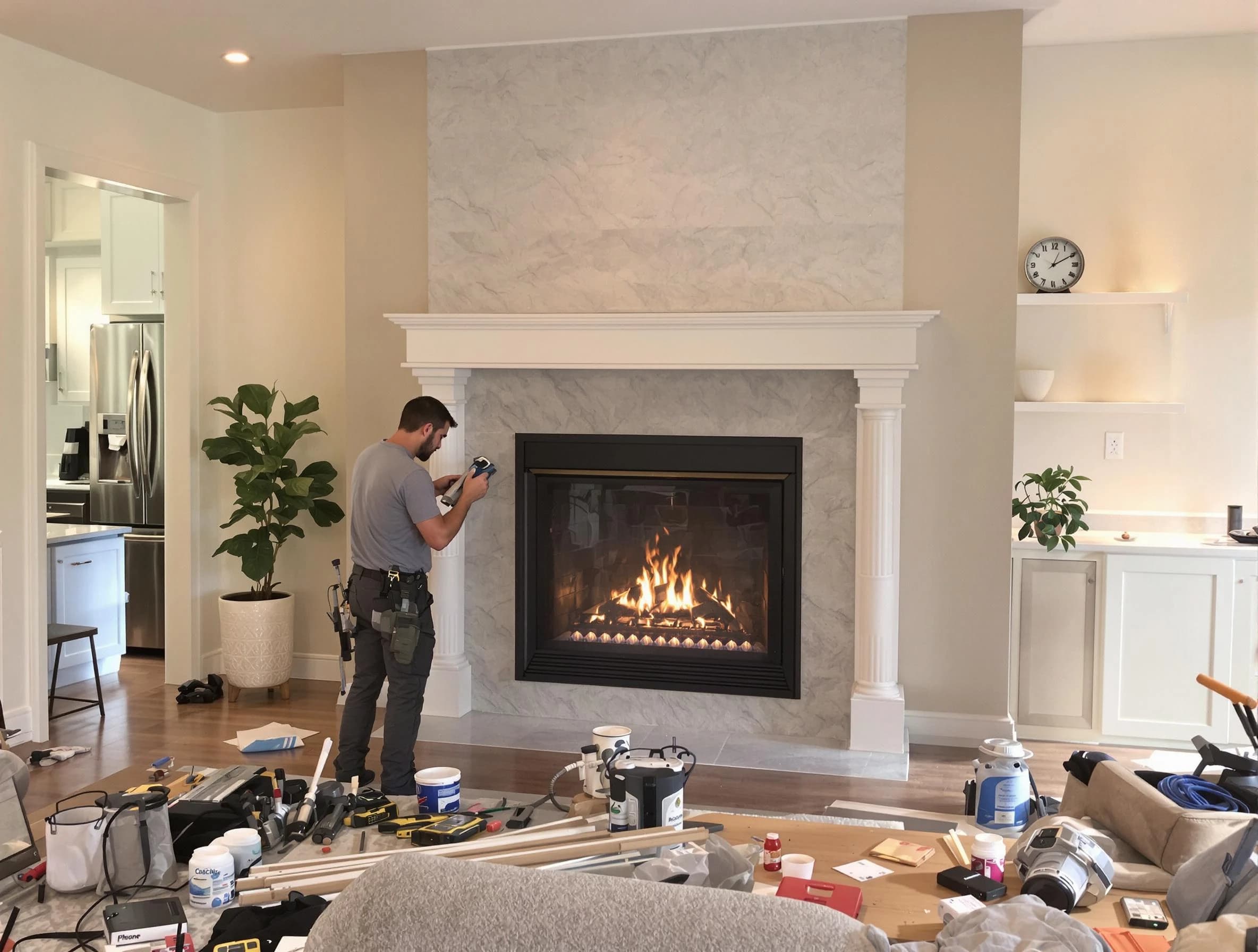 Newly installed fireplace by Spring Valley Chimney Sweep in Spring Valley, NY