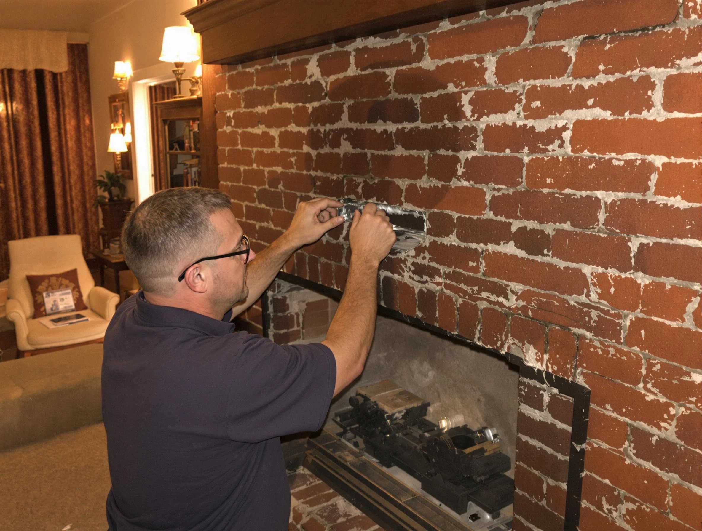 Spring Valley Chimney Sweep expert fixing a fireplace in Spring Valley, NY