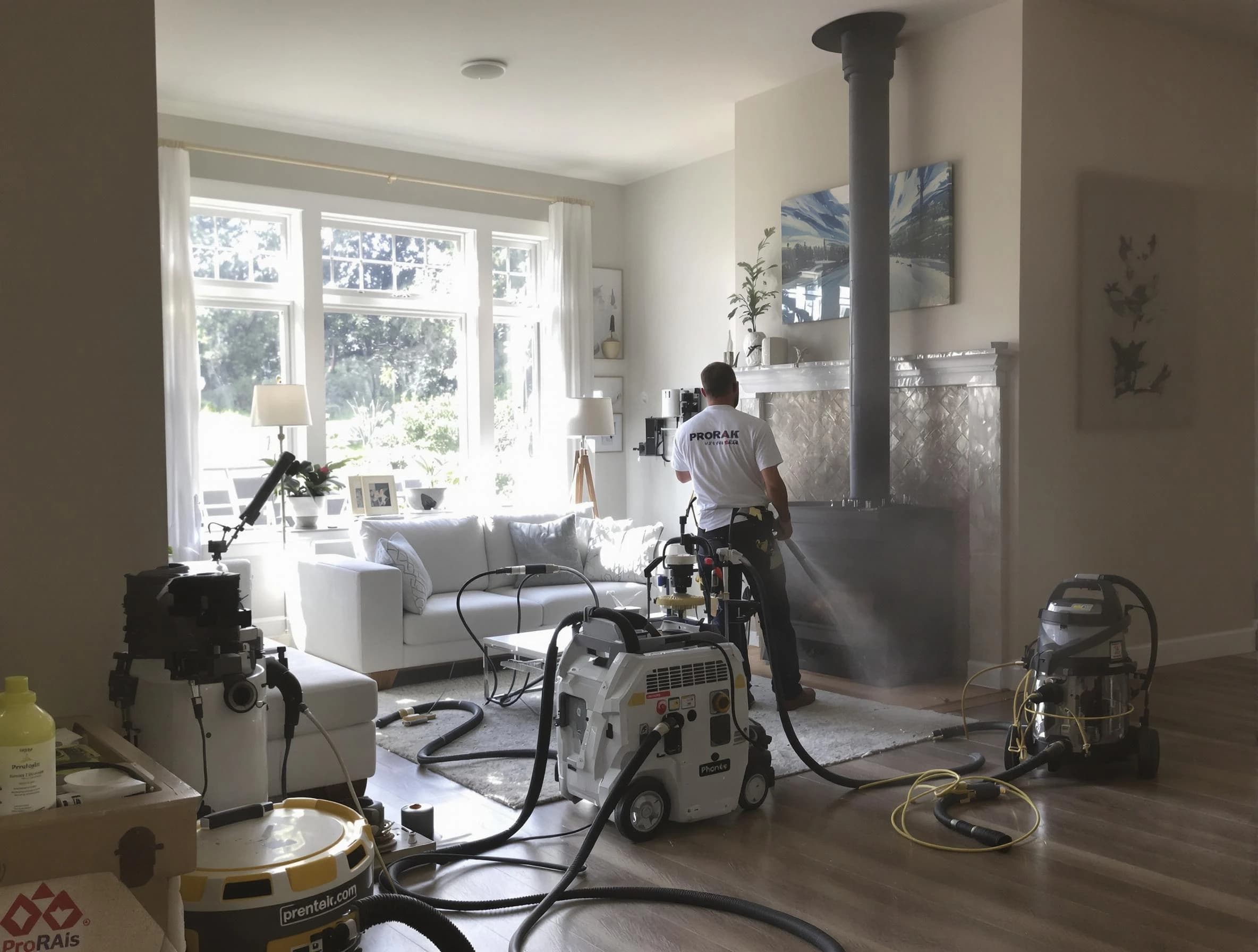 Soot removal service by Spring Valley Chimney Sweep for a fireplace in Spring Valley, NY