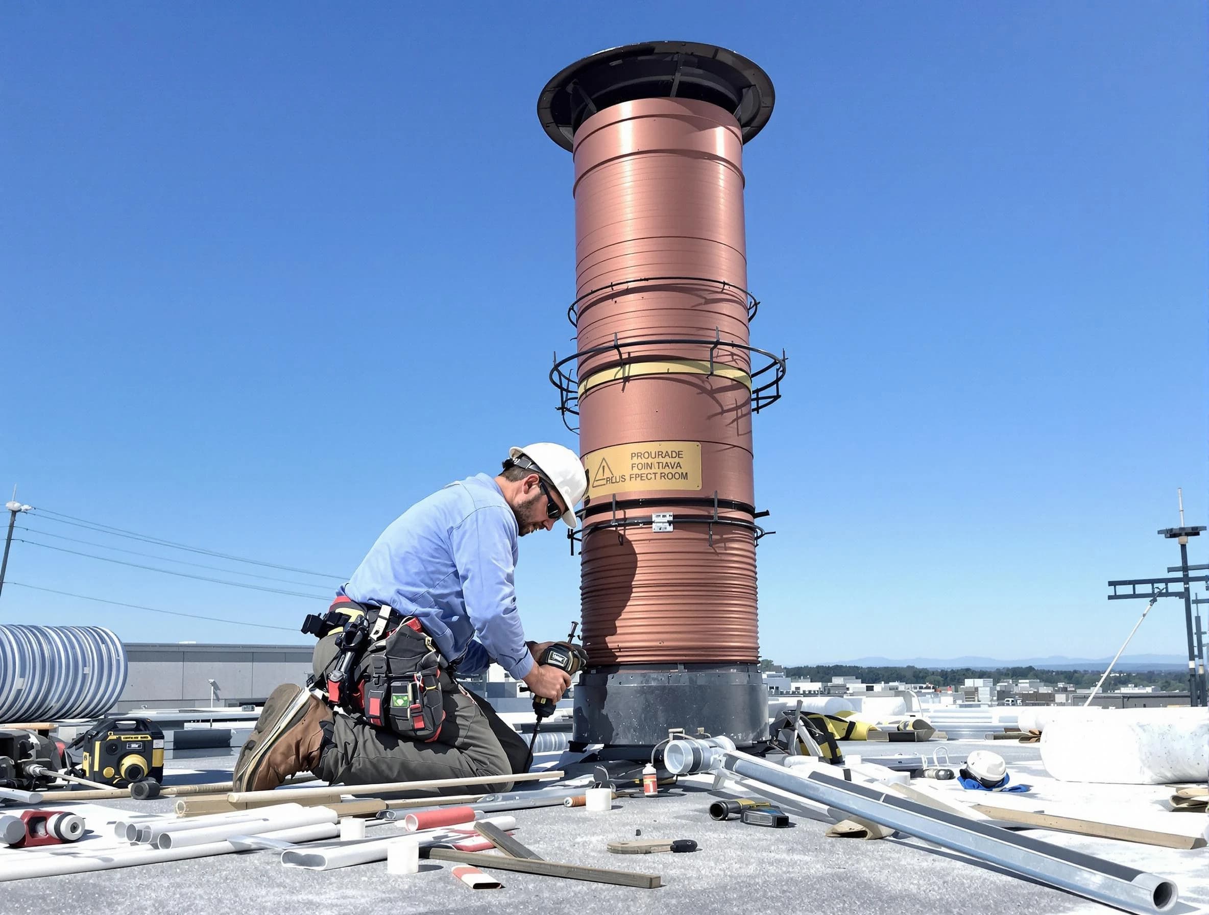 Installed chimney liner by Spring Valley Chimney Sweep in Spring Valley, NY