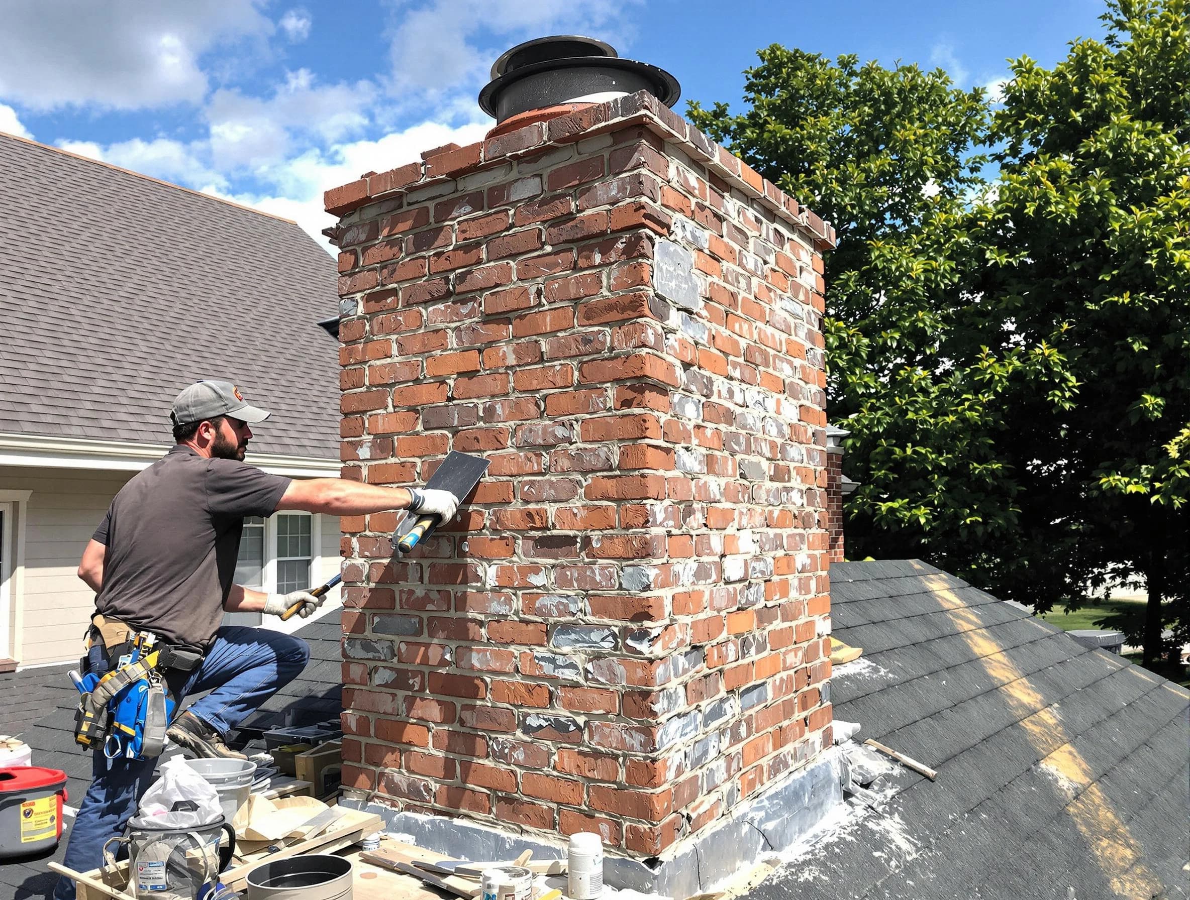 Completed chimney rebuild by Spring Valley Chimney Sweep in Spring Valley, NY