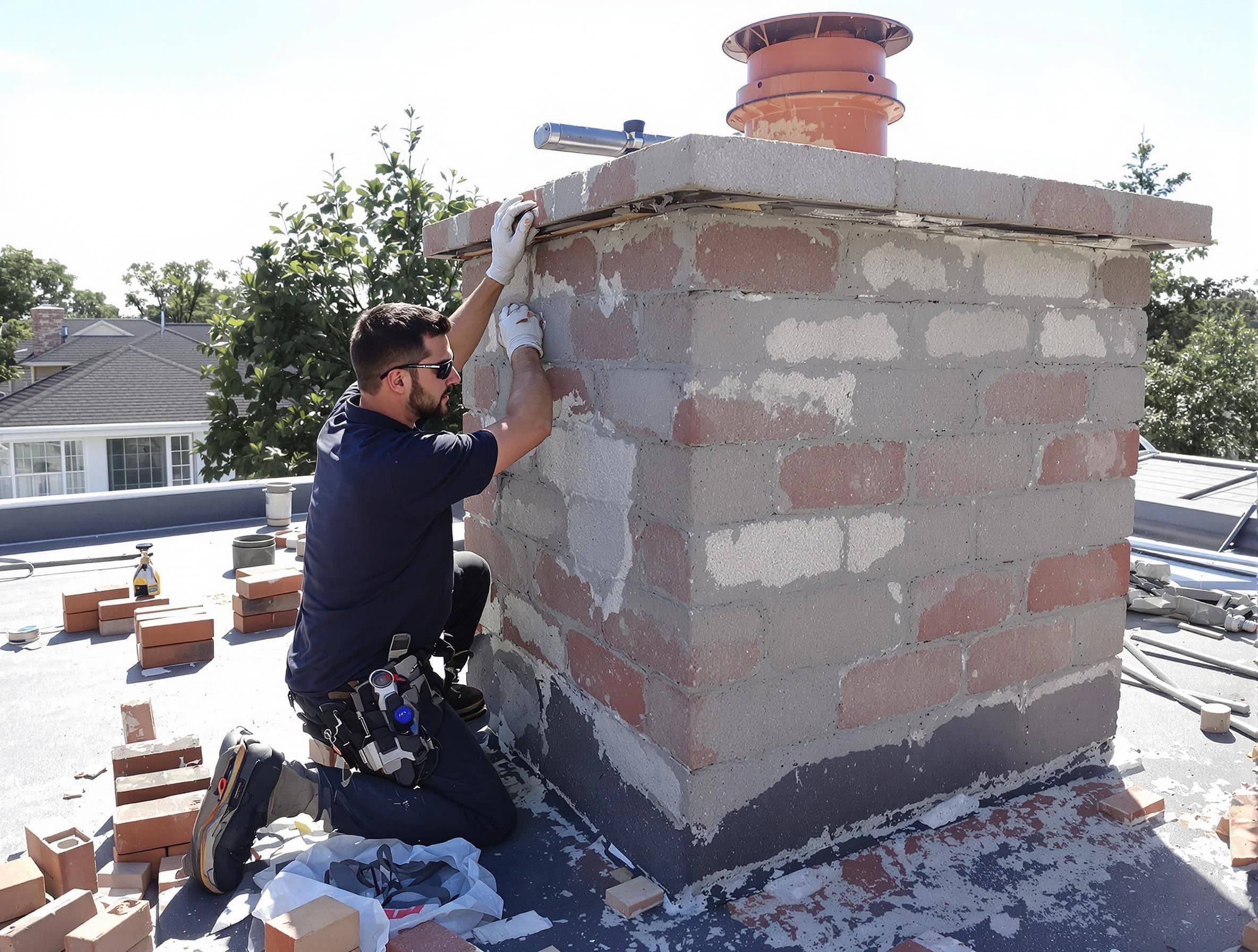 Advanced chimney repair process by Spring Valley Chimney Sweep in Spring Valley, NY