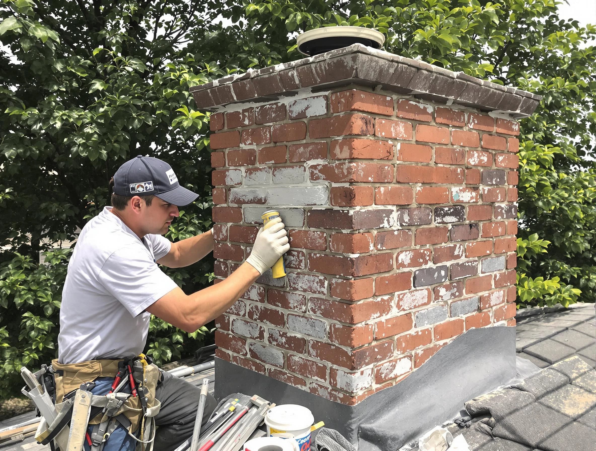 Spring Valley Chimney Sweep restoring an aging chimney in Spring Valley, NY