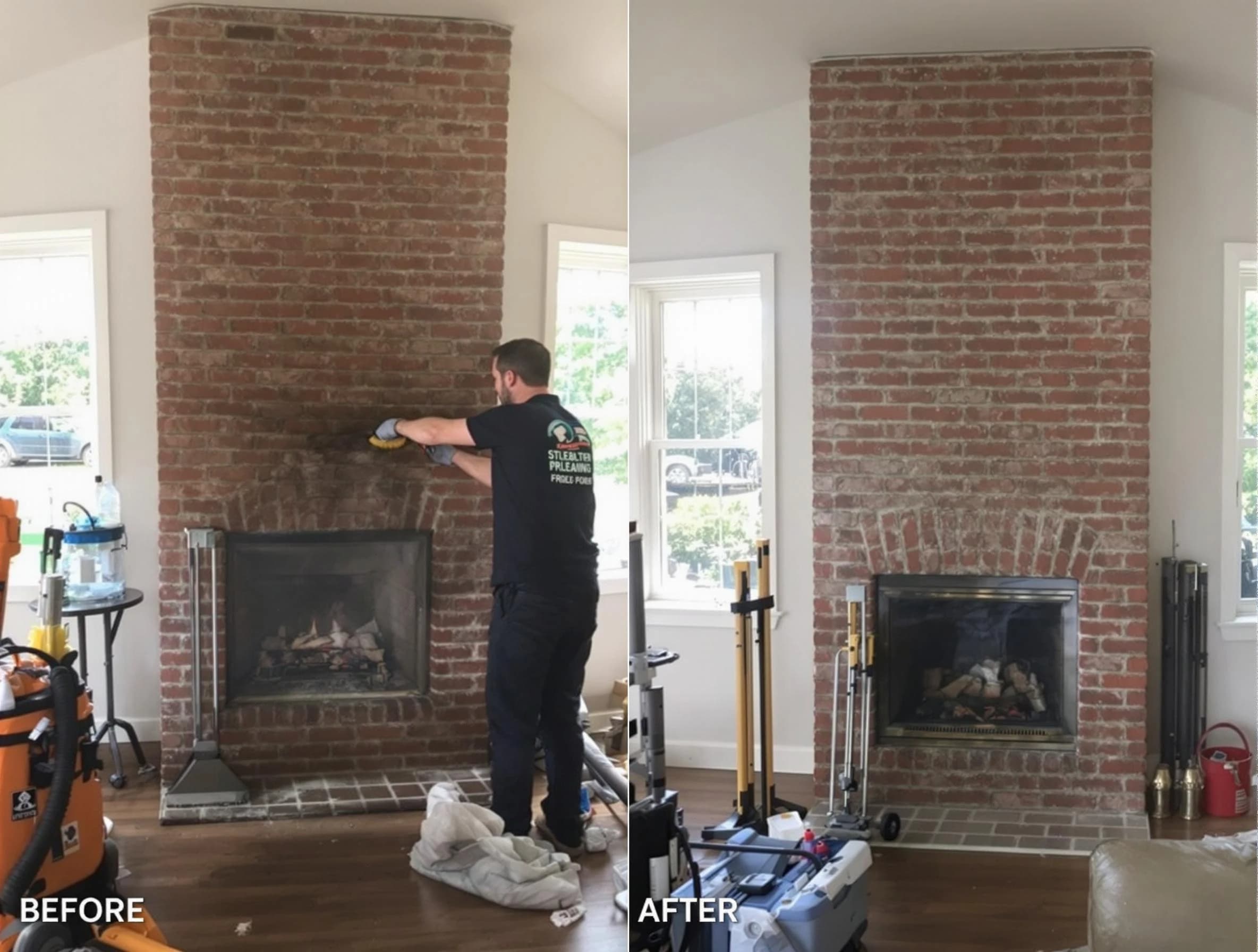 Finished chimney sweeping service by Spring Valley Chimney Sweep in Spring Valley, NY