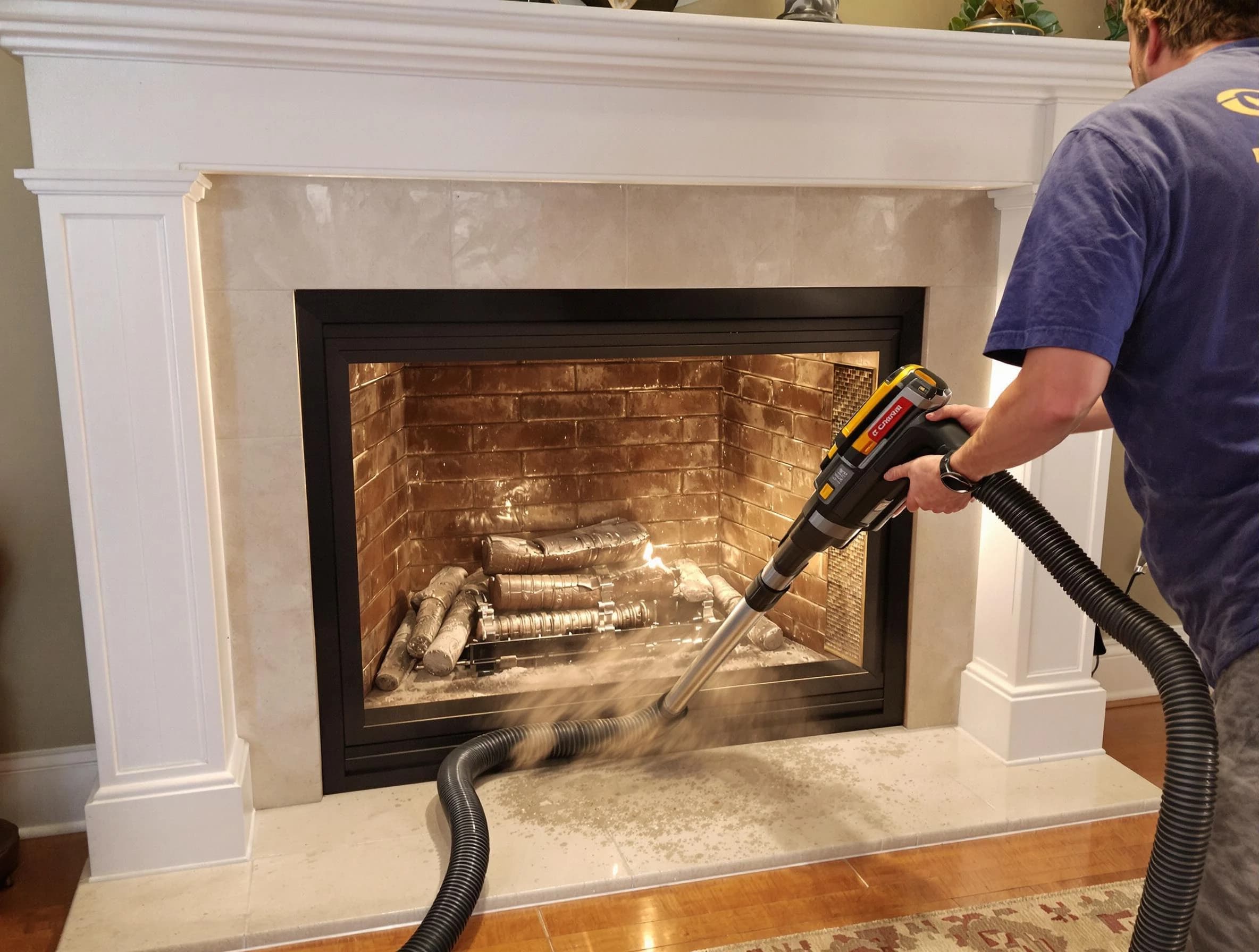Fireplace cleaning performed by Spring Valley Chimney Sweep in Spring Valley, NY