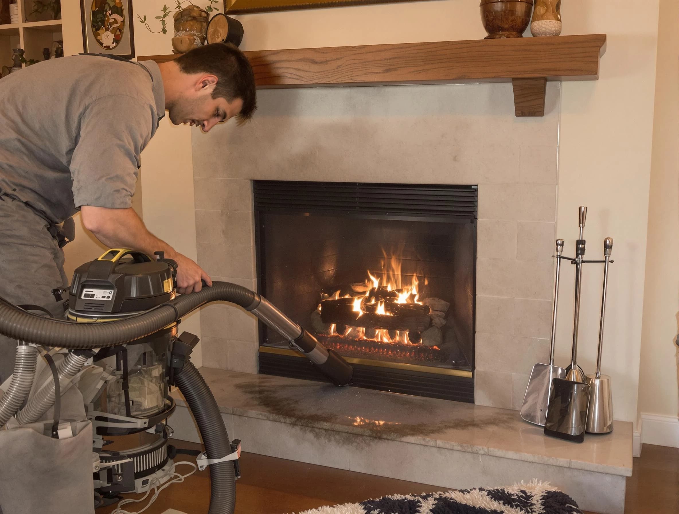 Routine fireplace upkeep by Spring Valley Chimney Sweep in Spring Valley, NY
